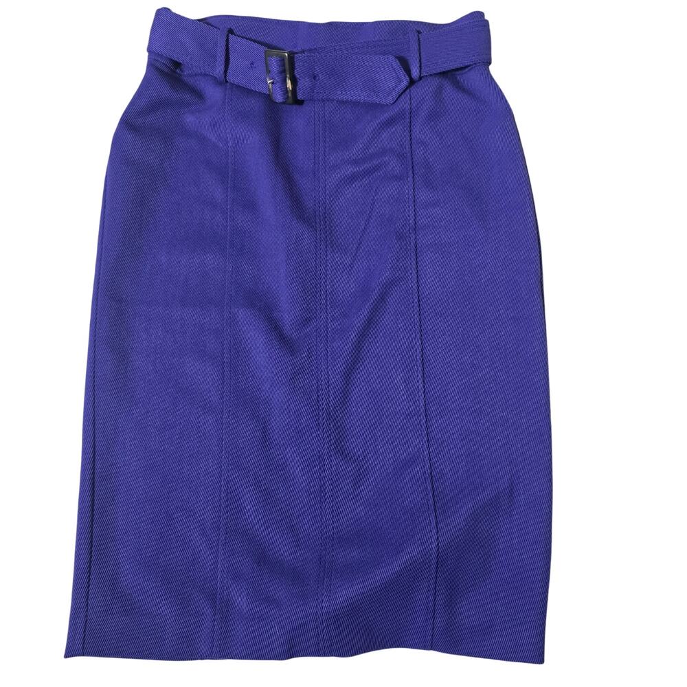 Ann Taylor Belted Pencil Skirt Purple Womens Size 8